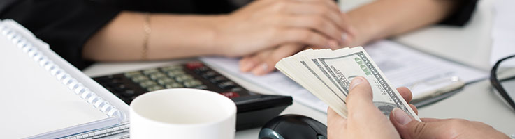 lender holding cash